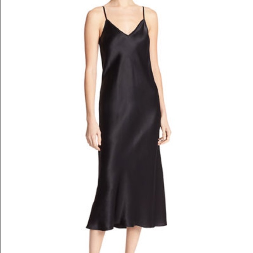Vince V-Neck Black Slip Dress Sz XS NWT